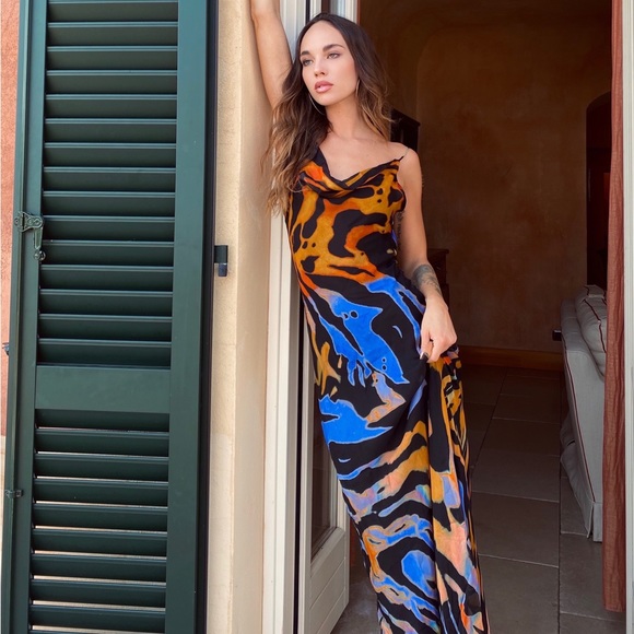 rat and boa Dresses Rat And Boa Zebra Print Open Back Chiron Dress